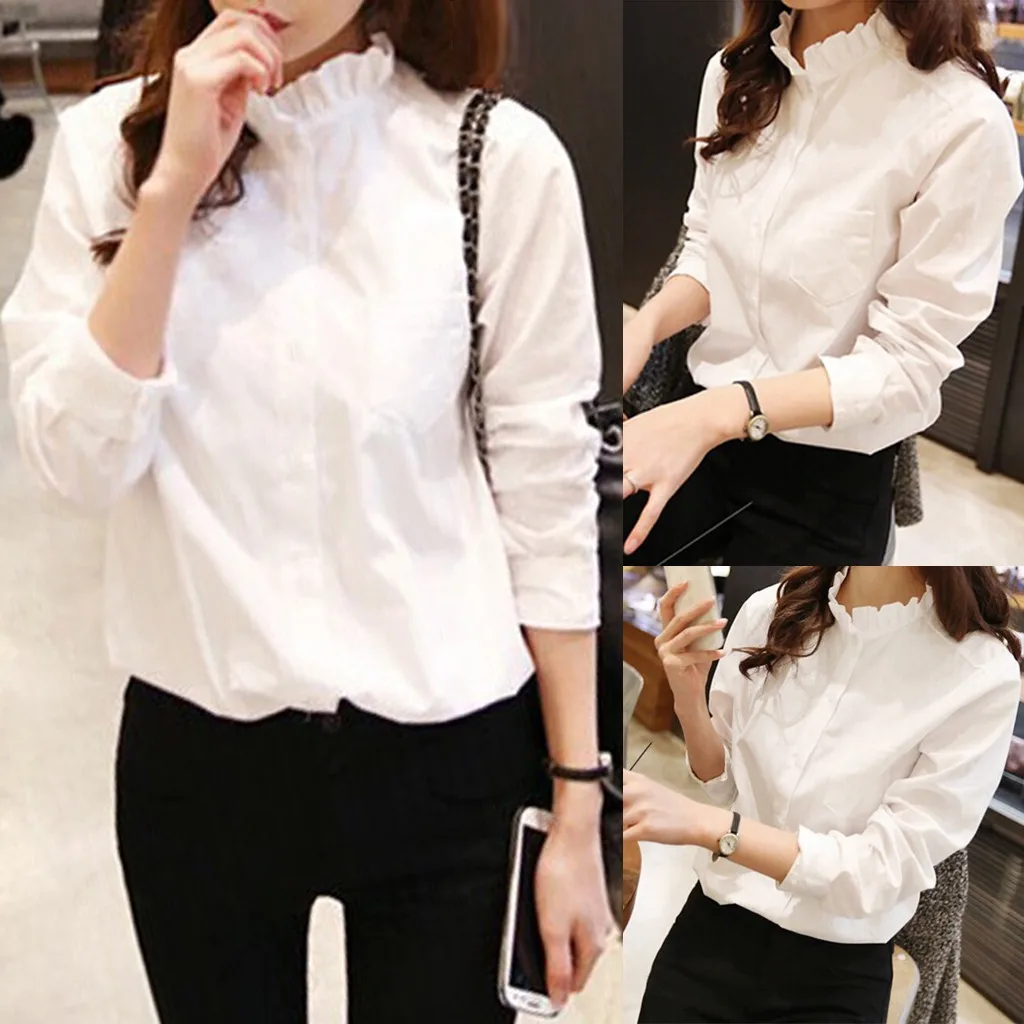 2020 женские модные однотонные Топы с длинным рукавом и круглым вырезом