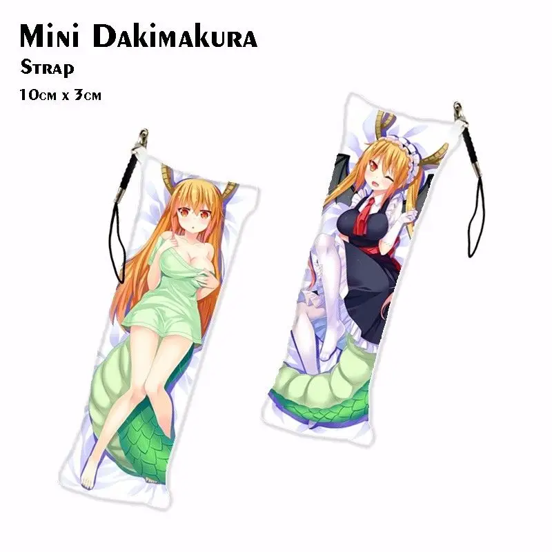 

Miss Kobayashi's Dragon Maid Mini Dakimakura Tohru Kanna Keychain Key Ring Pendants Collection Anime Cosplay Phone Strap