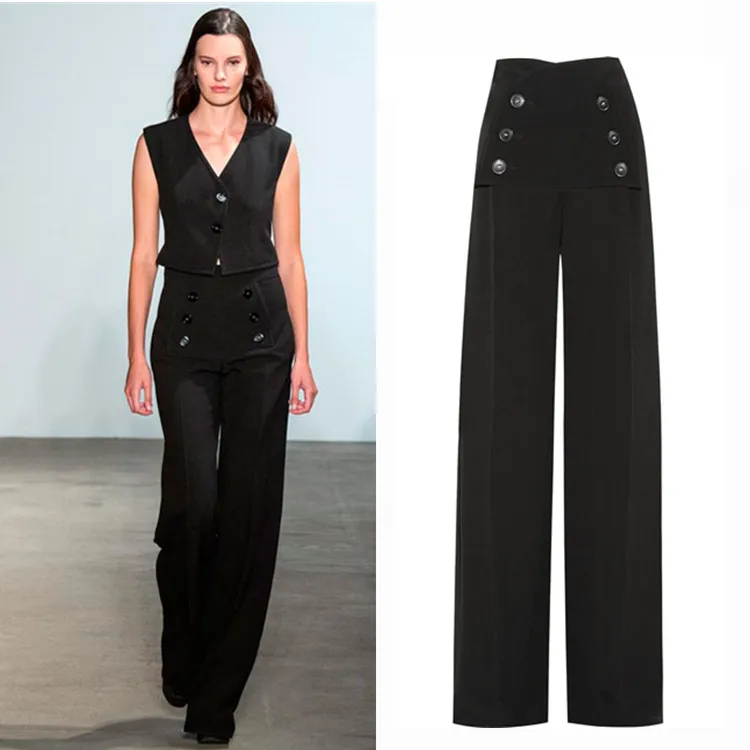 

Может соответствовать 190 см, очень длинные 110 см широкие брюки в английском стиле, женские двубортные тонкие длинные брюки с высокой талией F1509 Прямая поставка