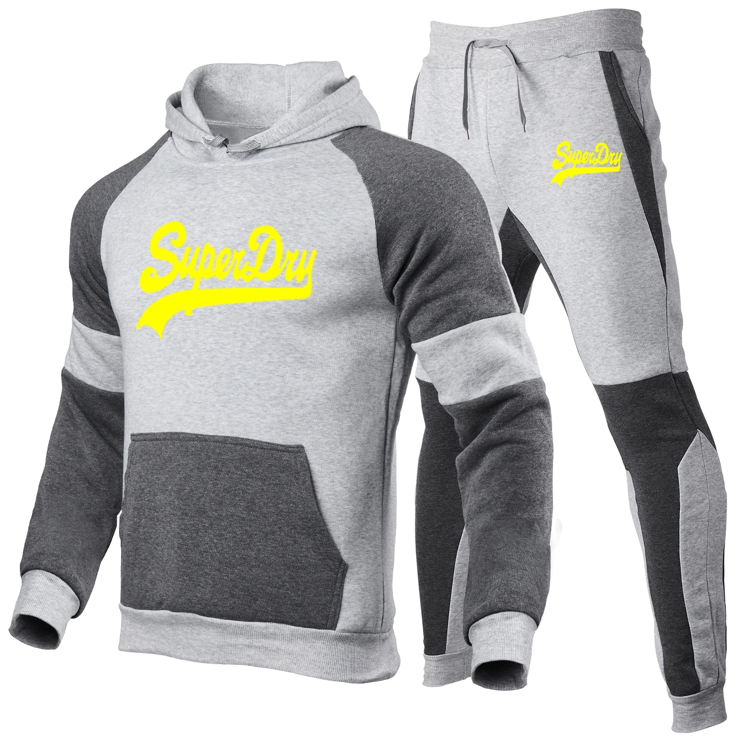 

2021 New Men Hoodies Suit Fall Winter Tracksuit Sweatshirt Hoodie+Sweat pants Jogging Homme Pullover Sporting Two Pieces Sets