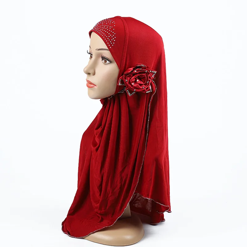 

Ready to Wear Women Muslim Hijab Turban Girls Big Flower Instand Hijabs Musulman Femme Full Cover Headwraps Ramadan Prayer Hat