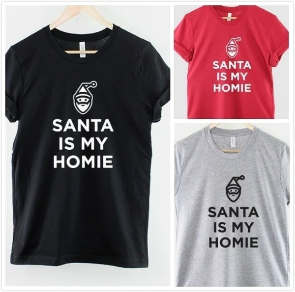 2021 Santa Is My Хо Гомерчик футболка для женщин Рождество с принтом букв футболки
