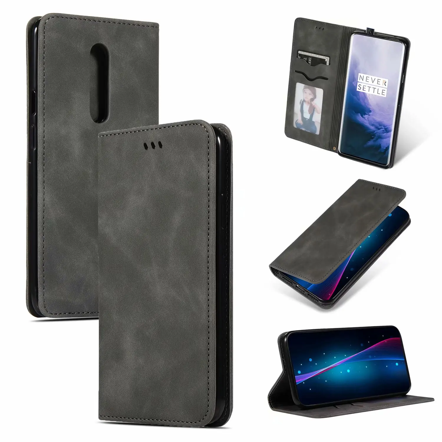 One Plus 7pro Ретро Магнитный кошелек кожаный флип чехол для телефона для Oneplus 7 Pro 7 6t карта глобальная подставка держатель подставка обложка книга 128
