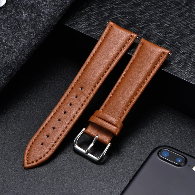 

Soft Genuine Leather Watchband Calfskin Men Women Replace Watch Straps 16mm 18mm 20mm 22mm 24mm Watchbands Watch Accessories