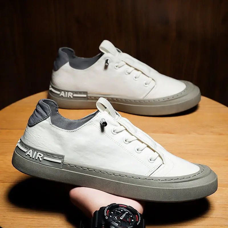 

Summer Breathable Men's Ice silk Canvas Shoes Comfortable Casual Sports Sneakers Non-slip Pure black Lightweight Canvas Shoes