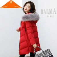 women long winter coat female large fur hooded fashion clothes ultra light duck down jacket hiver 920952