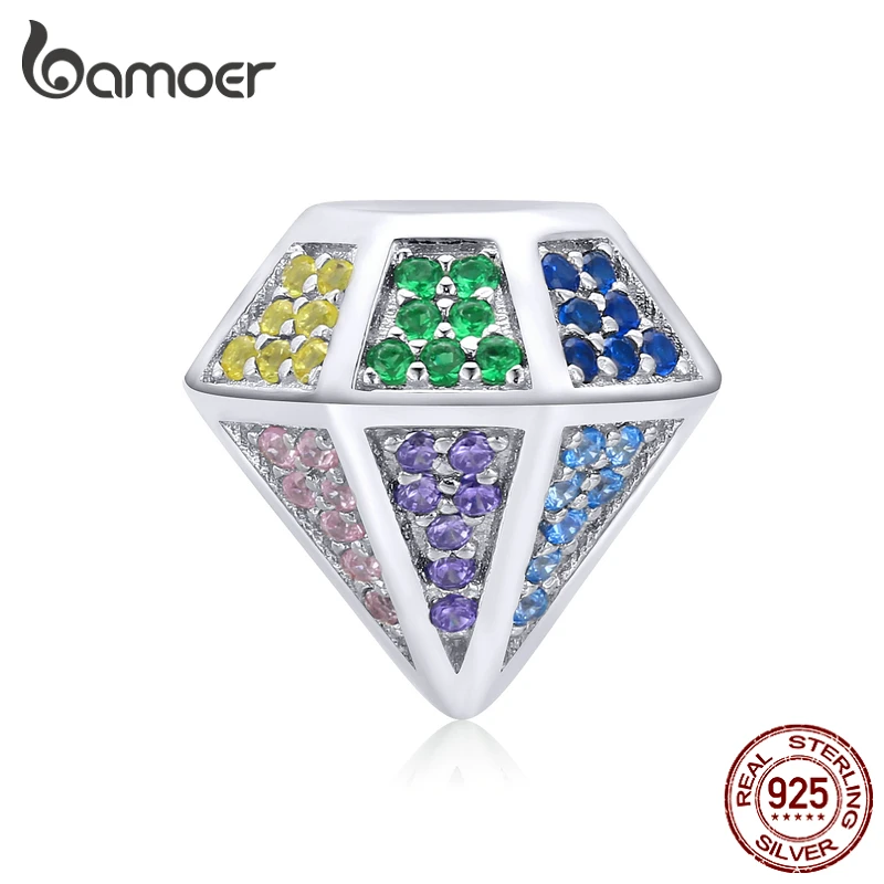 Женский браслет bamoer полностью покрытый фианитом в форме радуги с алмазным