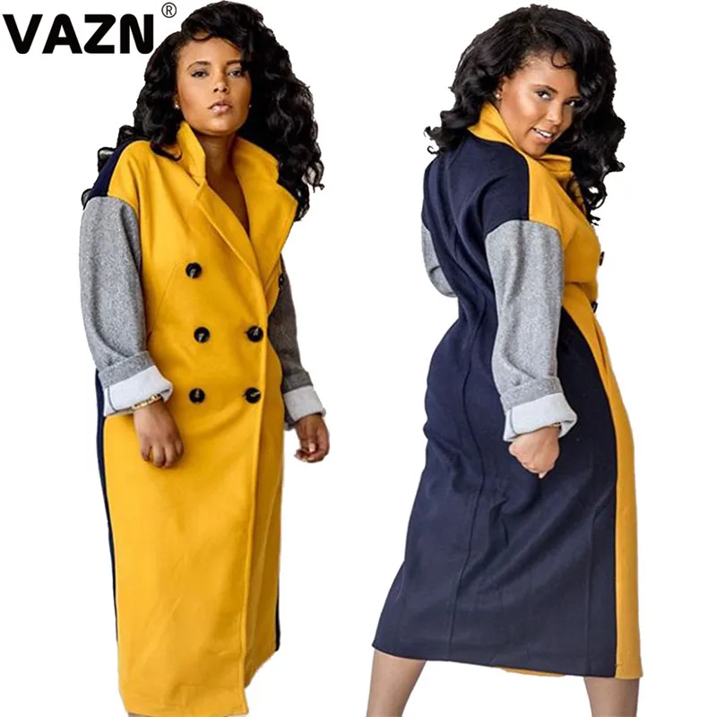 VAZN BN9200 открытое пальто Новая Осенняя Повседневная красочная модная уличная шея с длинным рукавом Офисная Женская рубашка