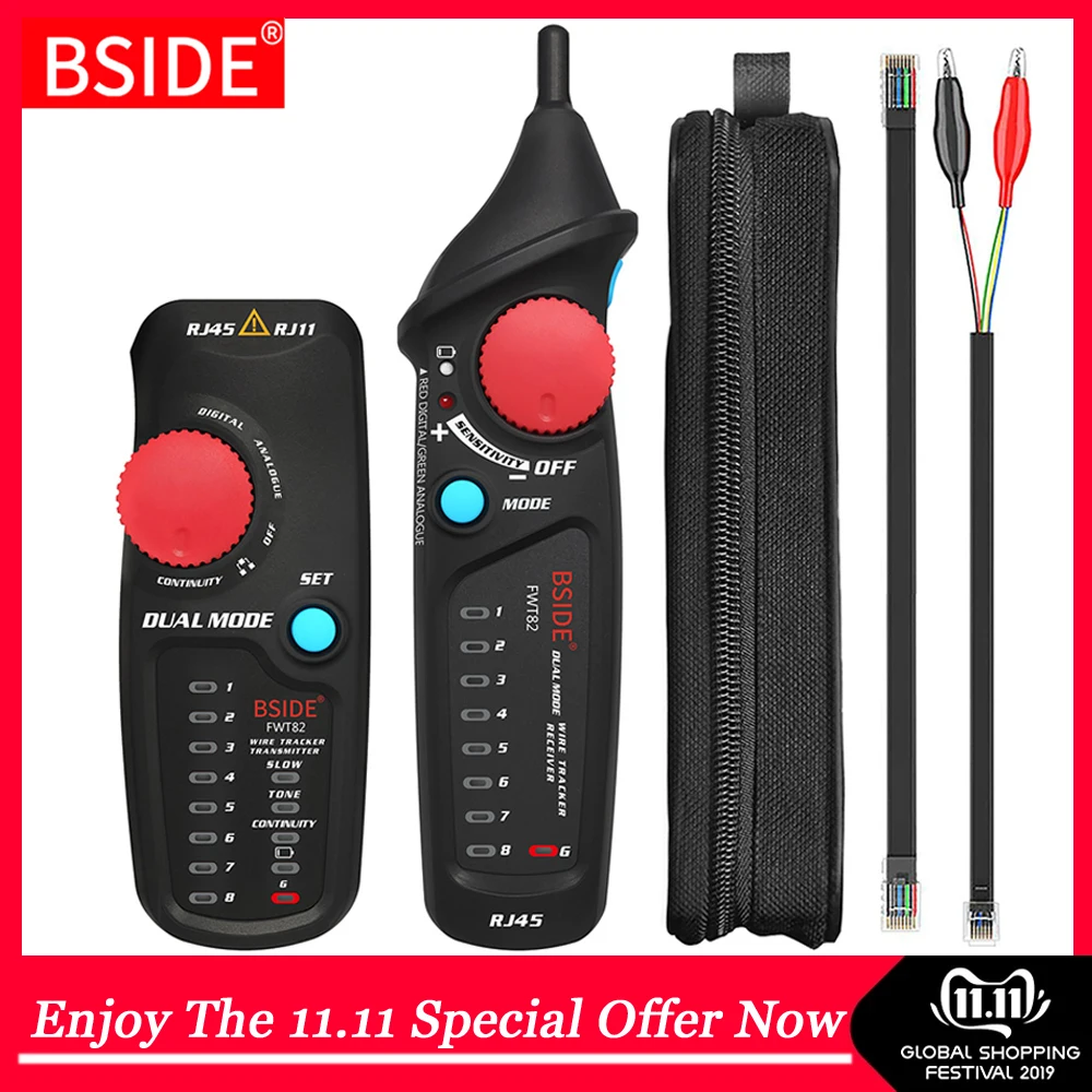 Сетевой кабель трекер тестер BSIDE FWT82 81 RJ45 RJ11 телефонный провод тонер Ethernet LAN