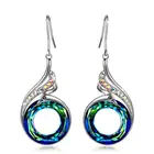 Женские Висячие серьги с мистическим магическим кристаллом, длинные висячие серьги с Фениксом и павлином, ювелирные изделия для свадебной вечеринки