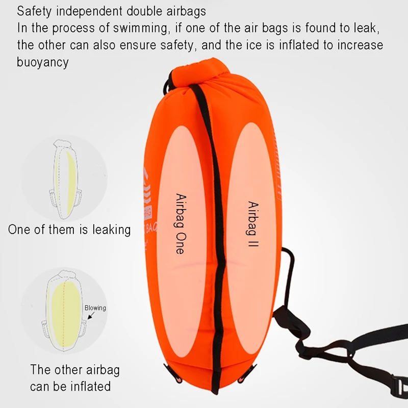 

Dual Air Bag Swimming Float Bag, Waterproof Bag, Swimming Bag, Float With Fart, Nylon PVC Fabric