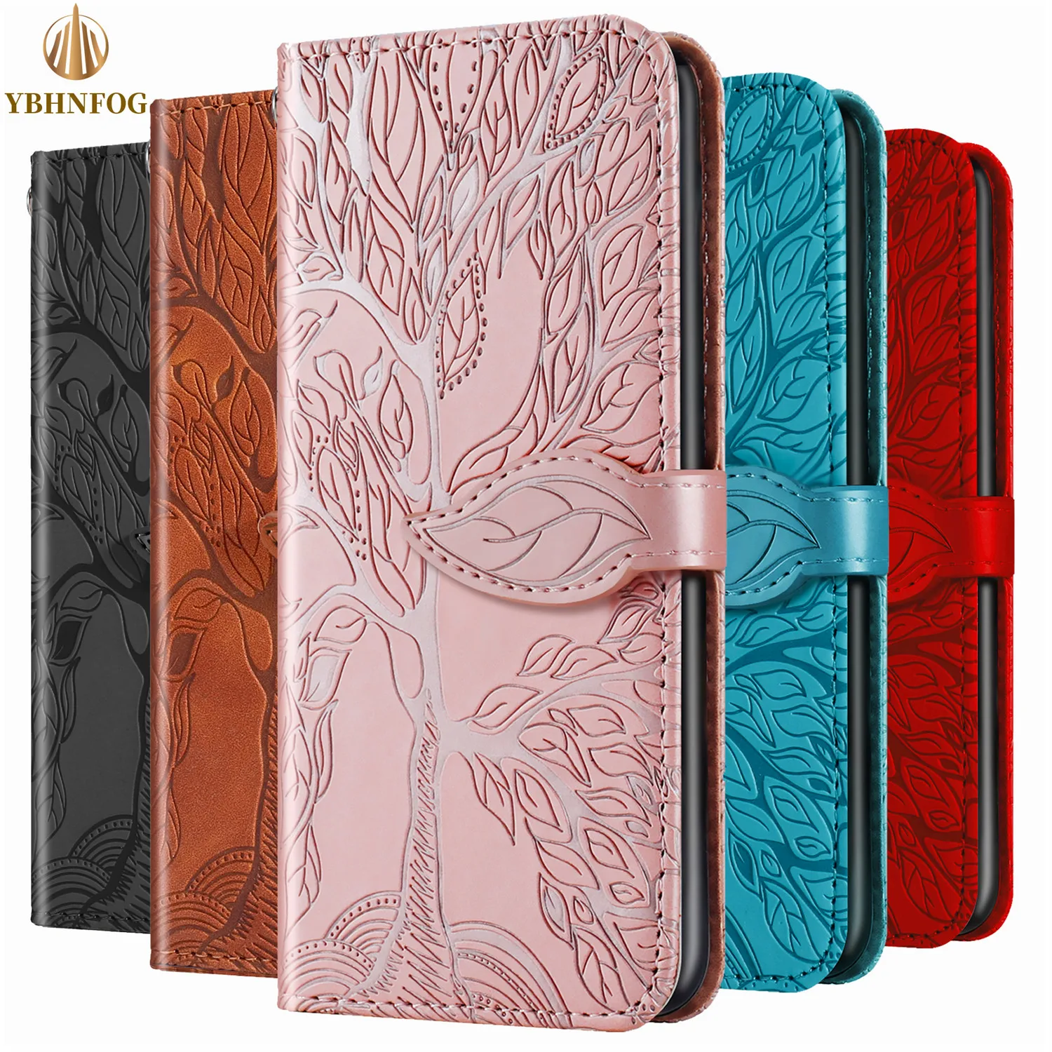 Чехол-книжка для Huawei P Smart 2020 Y6 Y7 2019 P20 P30 Pro Honor 8A 8C 10 Lite с 3D рисунком дерева магнитный