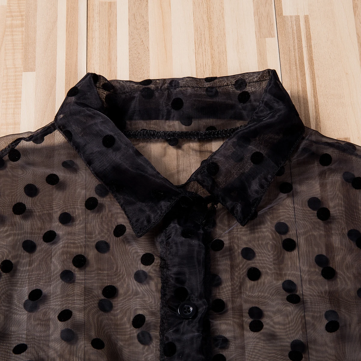 

2020 New Women Sexy Organza Blouse Shirts Ladies V Neck Puff Sleeve Polka Dot Tops Organza Blouse Shirts S-XL