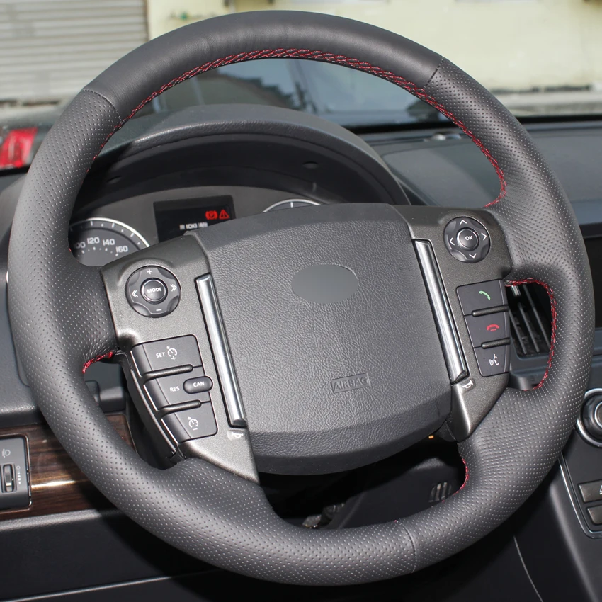 Черный ПУ Искусственная Кожа DIY ручной работы чехол рулевого колеса автомобиля