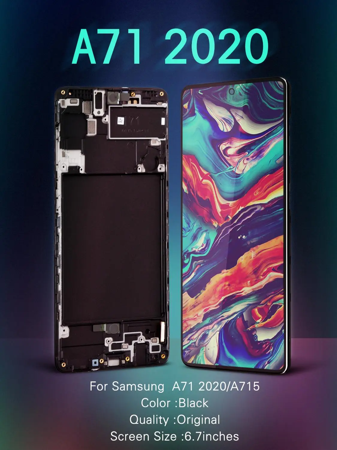 100% Новый оригинальный ЖК дисплей AMOMLED для Samsung A71 2020 A715 A715F экран с сенсорным