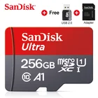 SanDisk карта памяти micro SD, класс 10, 128 ГБ, 64 ГБ, 16 ГБ, 256 ГБ