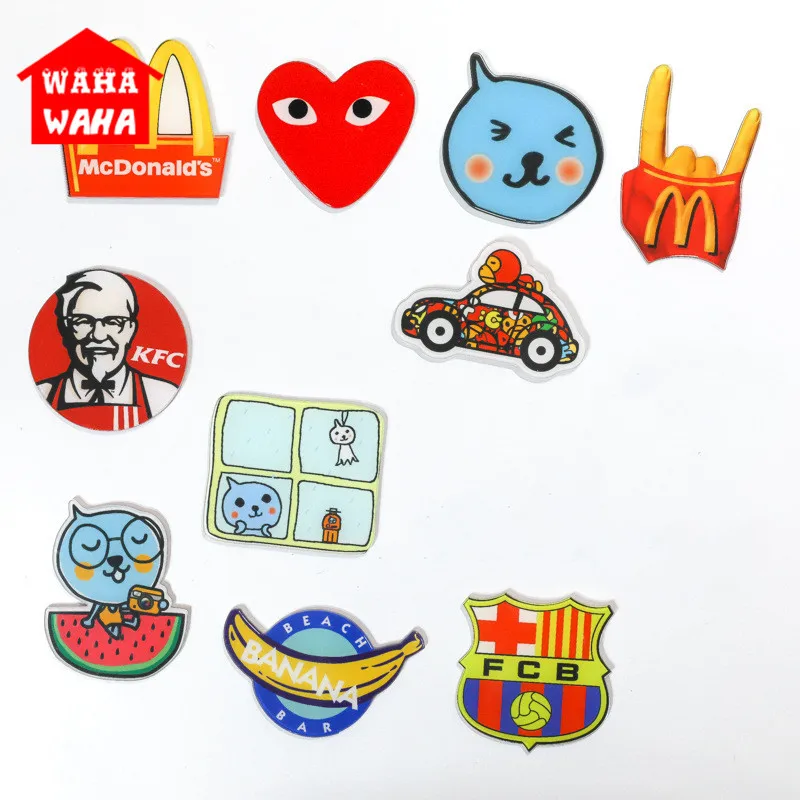 Милые Мультяшные акриловые магниты на холодильник наклейка для белой доски