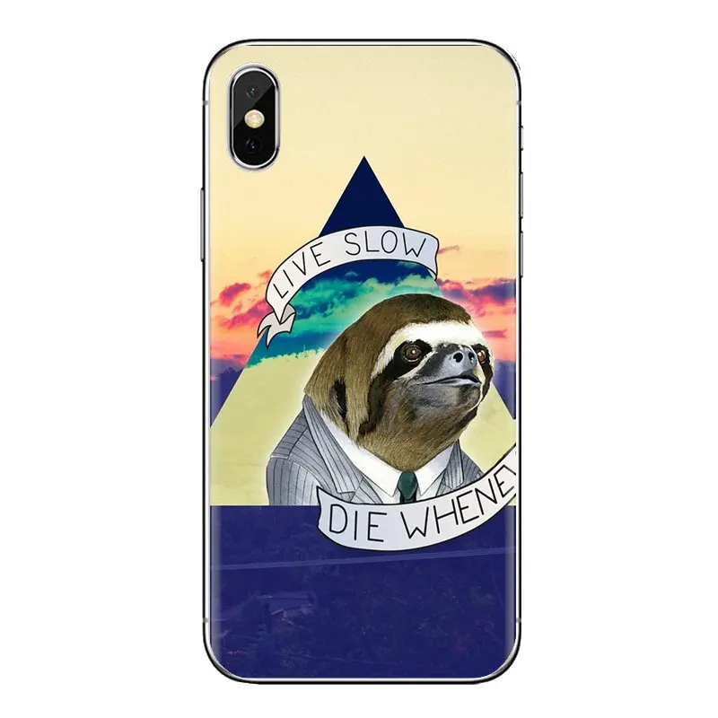 Ретро социальных Ленивцы с розовым мешок TPU чехол для iPhone XS Max XR X 4 4S 5 5S 5C SE 6 6S 7 8