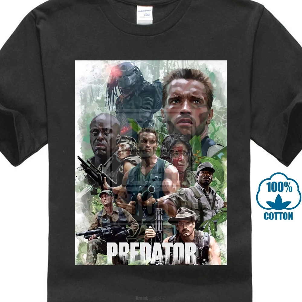 Arnold Schwarzenegger The Predator Alien T Shirt Smlcool Casual Pride Men Unisex New Fashion Tshirt Loose Size Top Ajax | Мужская одежда