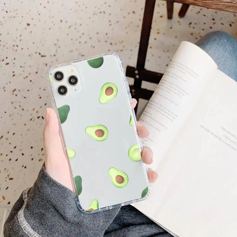 

avocado cute cartoon fruit Phone Case Transparent soft For iphone 5 5s 5c se 6 6s 7 8 11 12 plus mini x xs xr pro max