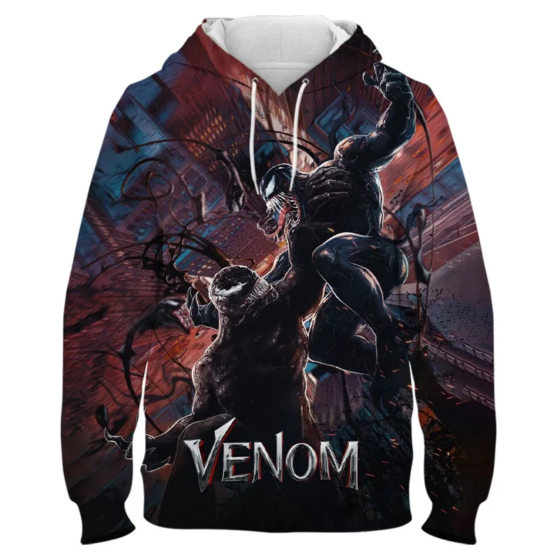 Толстовка с капюшоном Venom для мужчин и женщин Модный свитшот в стиле оверсайз