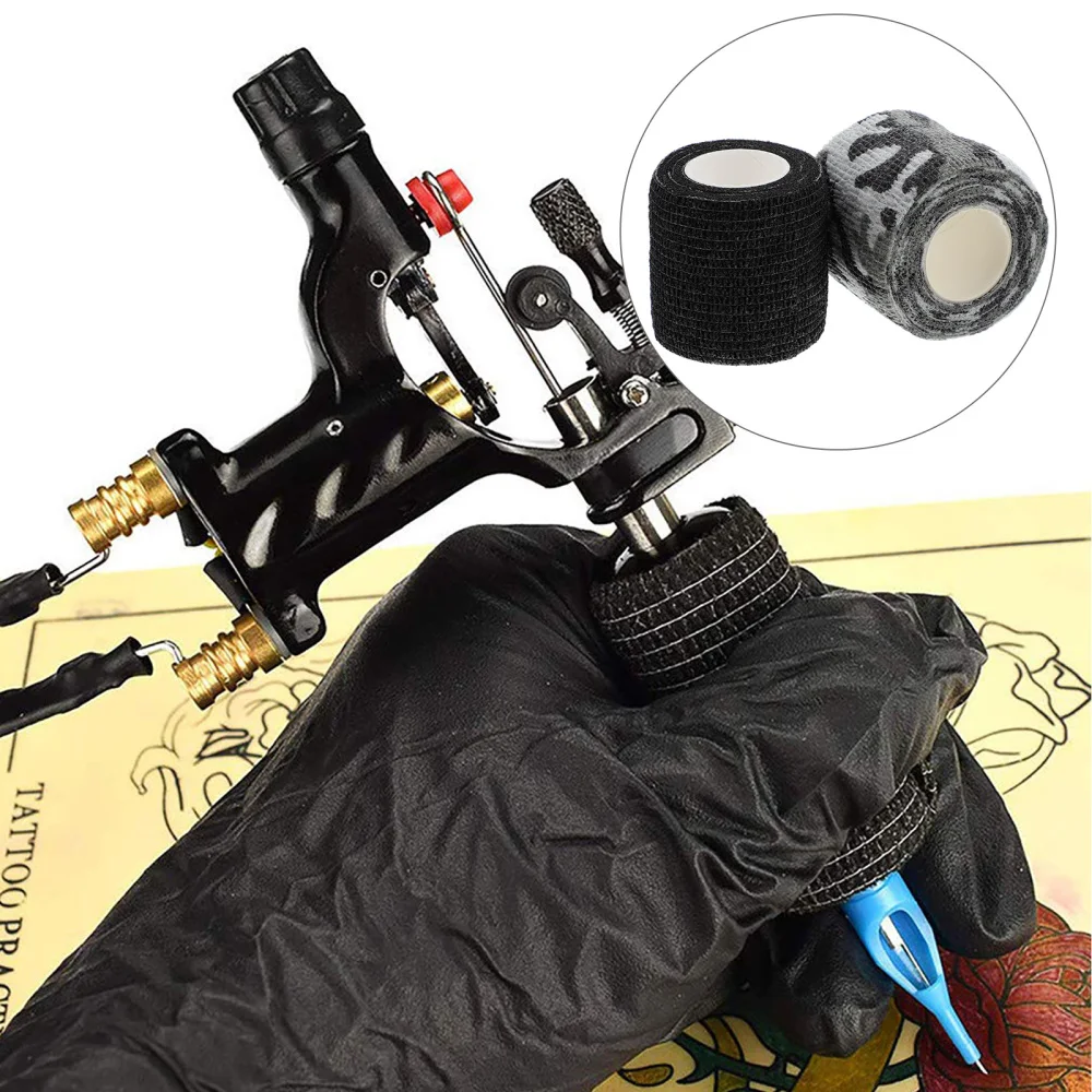 

10 Rolls Protective Self Adherent Wrap Tape Elastic Bandages Tattoos Grip Tape