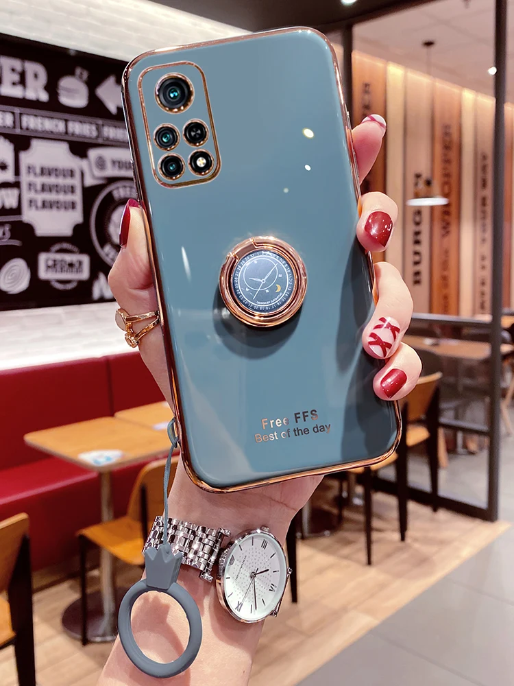 for infinix hot 11s 10 9 play case soft silicone plating slim with ring stand protective back cover case for infinix note 11 11s free global shipping