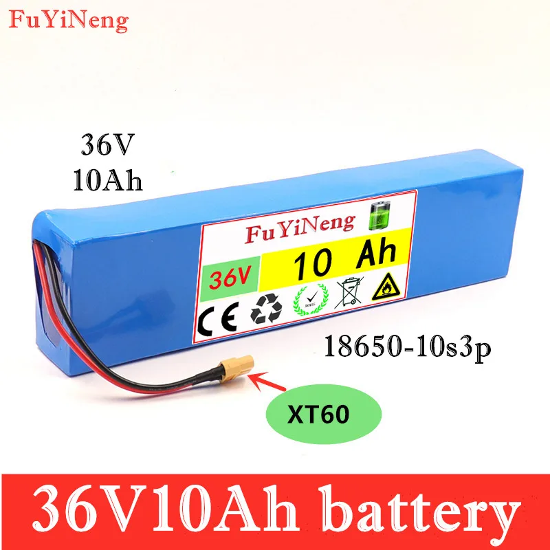

36V 10S3P 10Ah 500W high power capacity 42V 18650 lithium battery pack 10000mAh electric bicycle bicycle scooter BMS