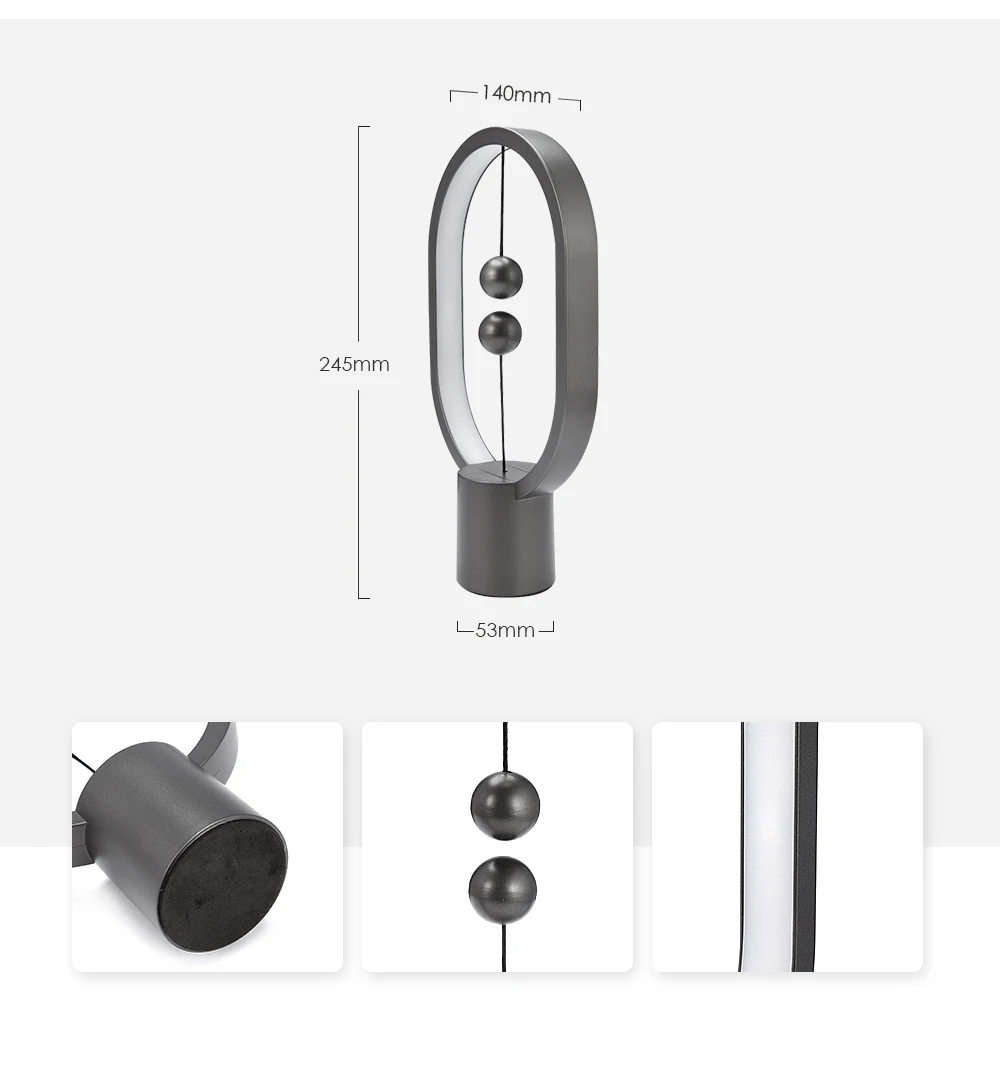 Heng Balance светодиодный светильник, ночник с питанием от USB для домашнего декора, спальни, офиса, ночник, светильник, рождественский подарок, светильник