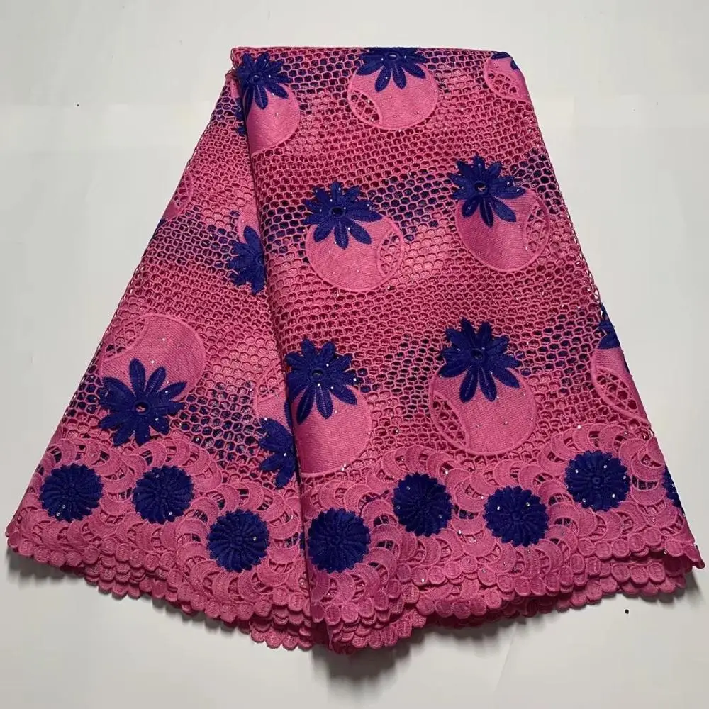 

TOP quality velvet lace swiss water soluble lace fabric 5YDS french stone party dress material africa embroidery net fabric
