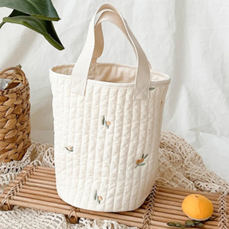 

Детская кроватка, органайзер, сумки для хранения, Newbron, Хлопковая сумка для хранения подгузников, вышитая Портативная Сумка-ведро для детско...