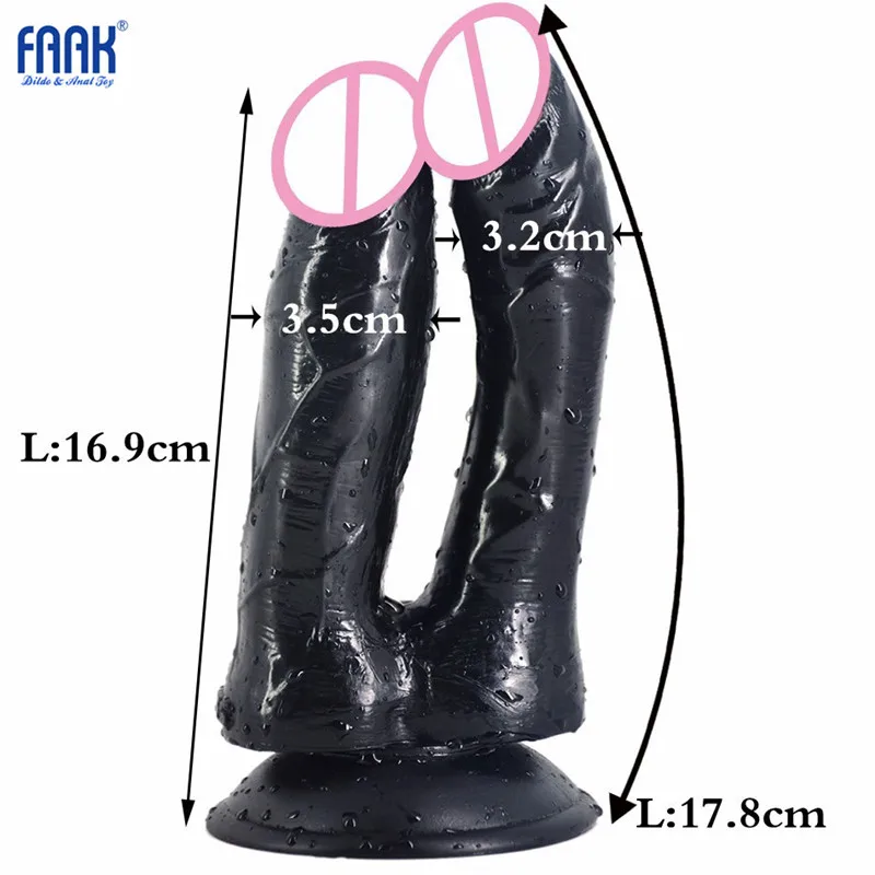 Двуглавый фаллоимитатор секс-игрушка взрослый пенис Реалистичный поддельный