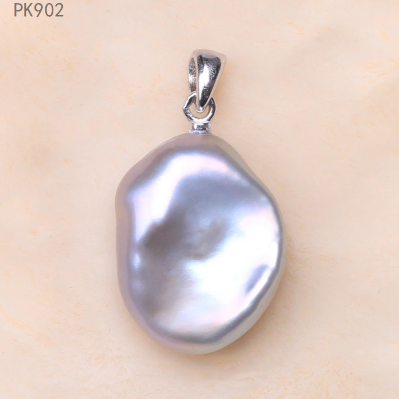 Ожерелье с подвеской из натурального пресноводный барочный жемчуг 12-18 мм серебро