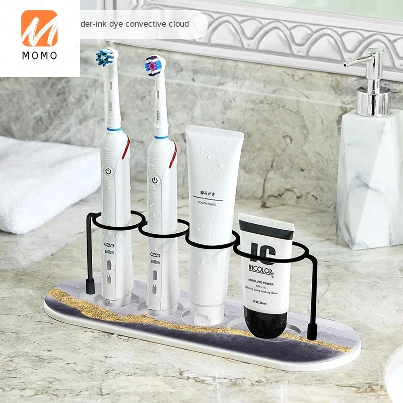 

Electric Toothbrush Rack Toothbrush Cup Holder Set Bathroom Toothpaste Storage Shelf Desktop Diatomite Seat Support Durable
