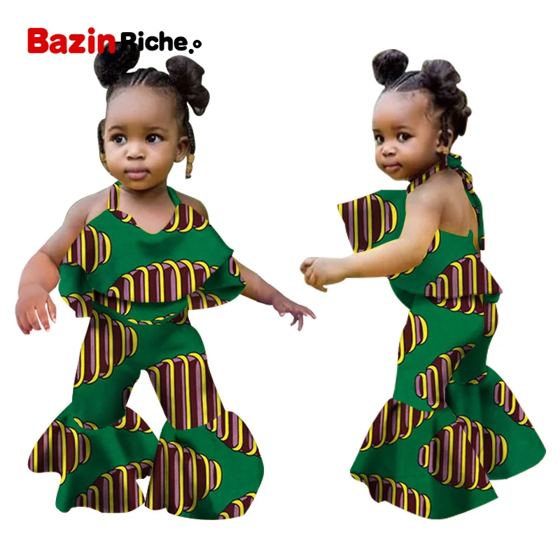 Детская летняя одежда 2021 комбинезон в африканском стиле для маленьких девочек