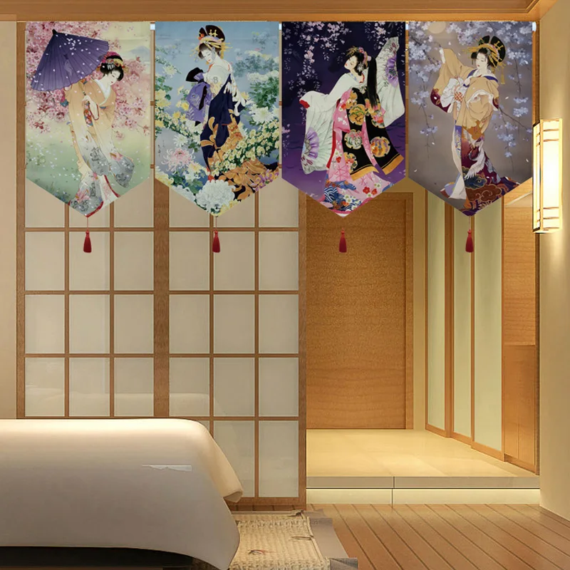 

Japanese Style Hanging Curtain Decoration Hanging Flag Living Room Entrance Bedroom Partition Curtain Short Curtain