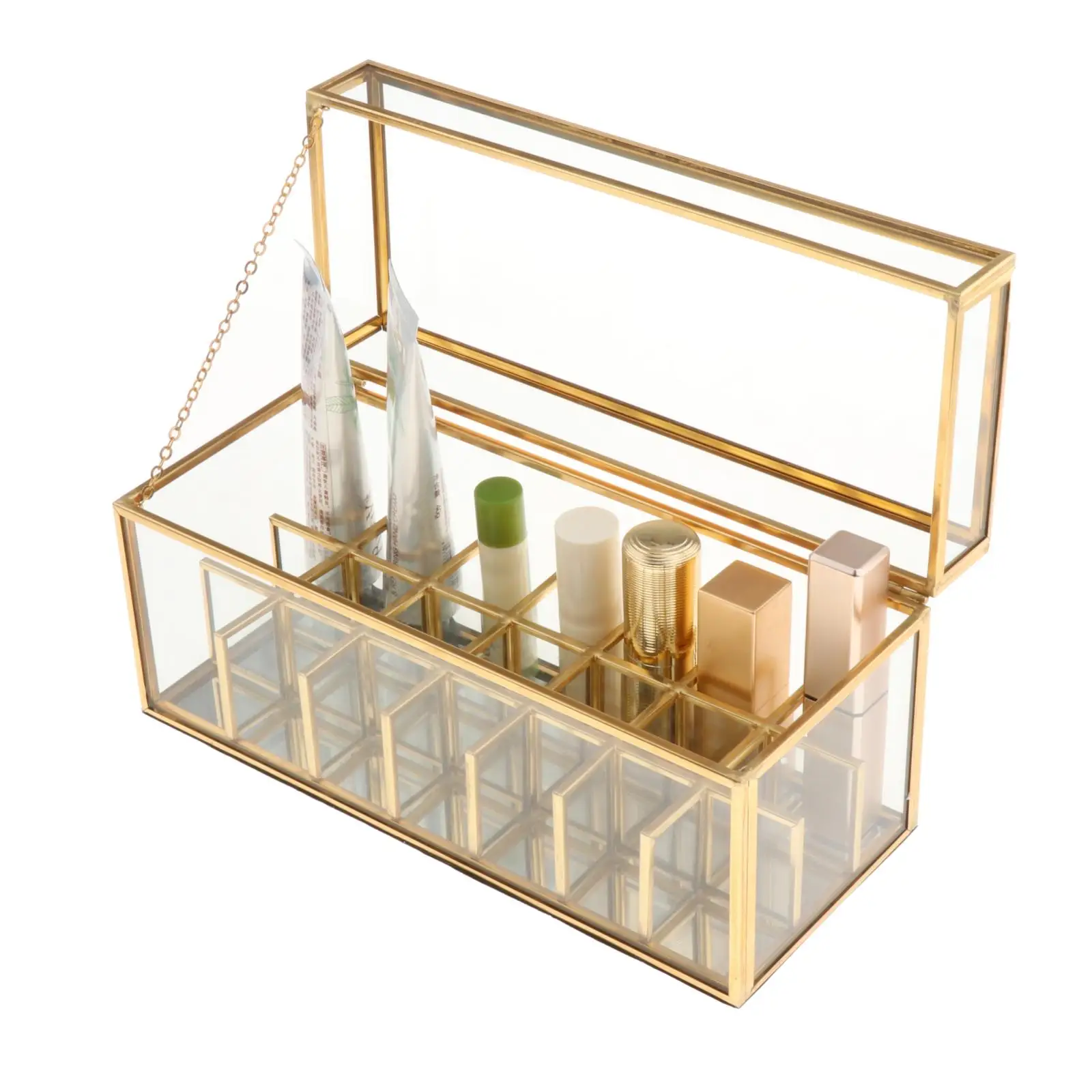 

Glass Lipsticks Makeup Display Organizer Comestic Storage Bathroom Accessories
