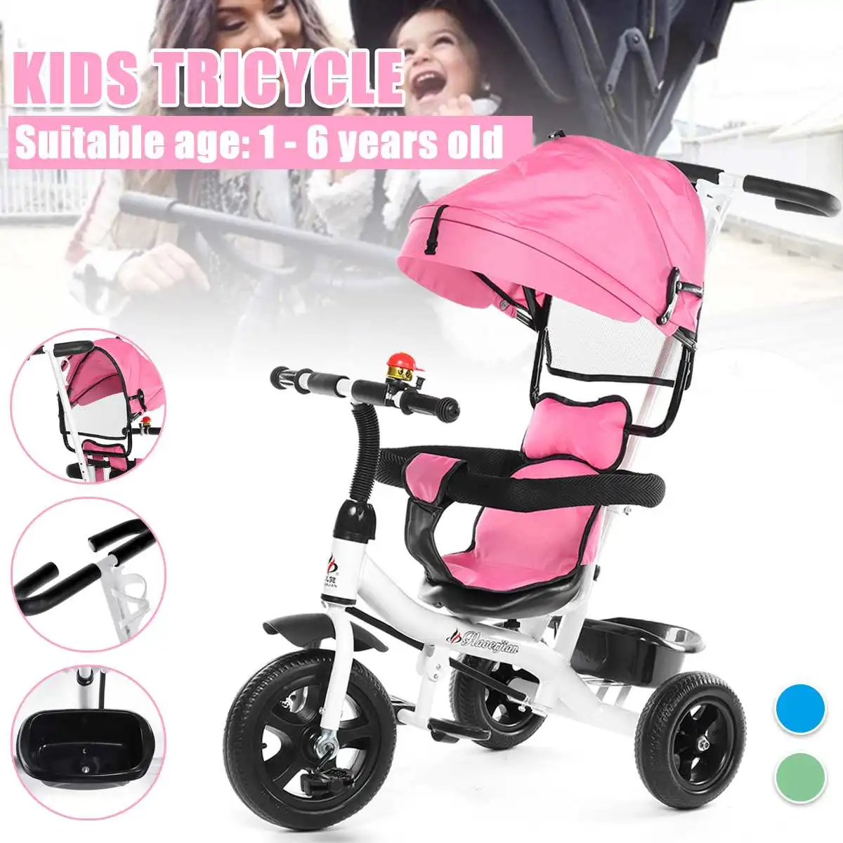 

Детская трехколесная коляска с вращающимся сиденьем, 3 колеса, детский велосипед, трехколесный велосипед, легкая детская коляска, От 1 до 6 ле...