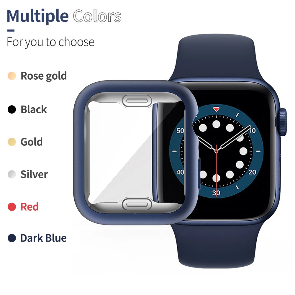 Flexible TPU Cover for Apple Watch SE Case Series 6 5 4 40mm 44mm Screen Protector Matte Shell for iWatch Exquisite Bumper