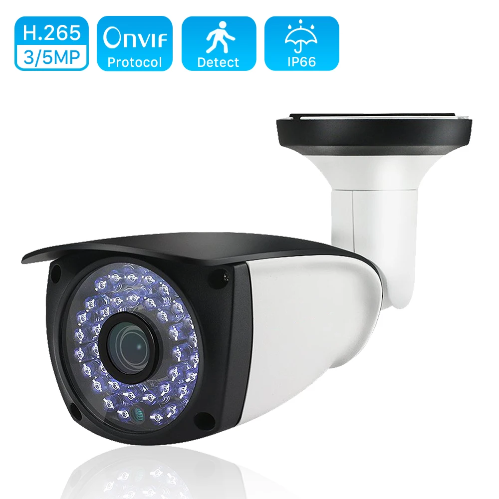 H.265 5MP HD 48V POE IP Camera 3MP Outdoor Waterproof Infrared 25M Night Vision ONVIF CCTV Security Video Surveillance Camera IP