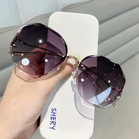 2021 rimless sunglasses fashion sunglasses women tide vasos decorativos vogue lunette de soleil femme vintage zonnebril dames
