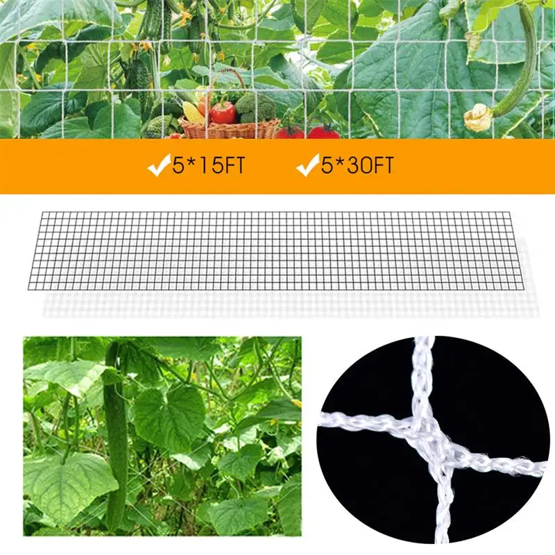 

GardenTrellis Netting Multi Use Fruit Vegetable Flower Vine Plants Climbing Net Garden Cucumber Climbing Bean Plaid Netting
