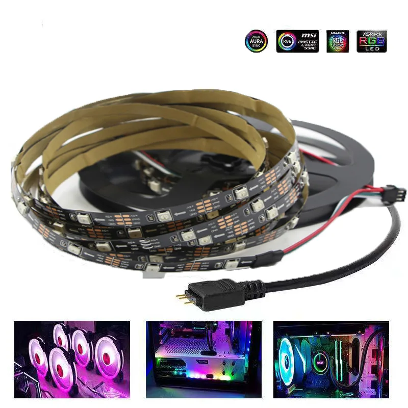 Полноцветная светодиодная лента DC5V WS 2812B pixel RGB чехол для компьютера загрязнение