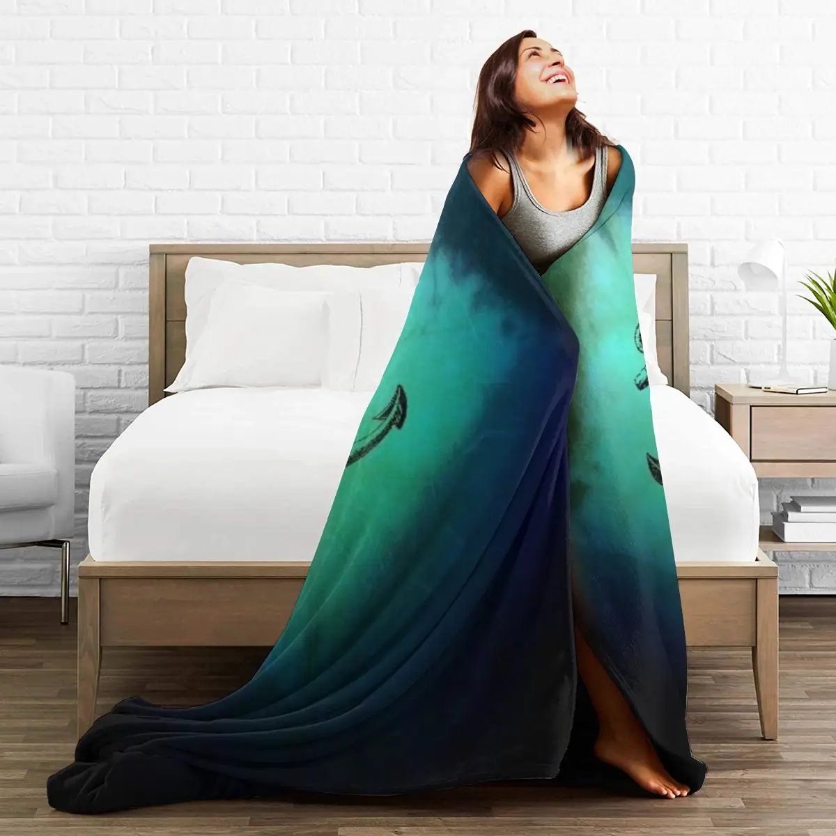 

Ultra Soft Sofa Blanket Cover Blanket Cartoon Cartoon Bedding Flannel plied Sofa Bedroom Decor for Children and Adults Black 09