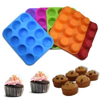 12 holes round silicone mold soap mould chocolate cake decorating tools candys pastry bakery utensils kitchen accessories
