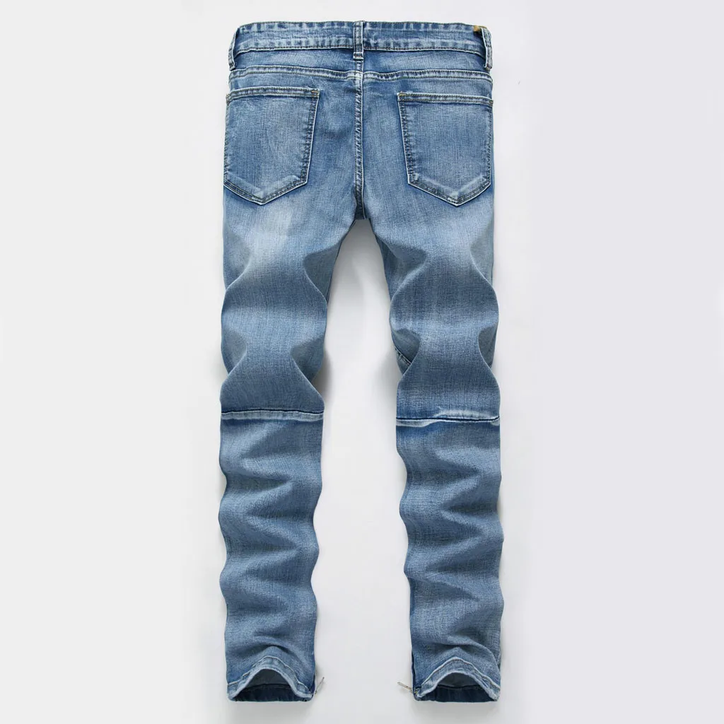 

Men's Loose Casual Fashion Hip Hop Street Dance Denim Trousers Male Ripped Skinny Trousers Streetwear Pants