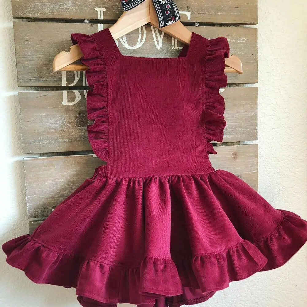 Emmababy Fashion Newborn Kids Baby Girl Floral Skirts Princess Lovely Corduroy Sundress Clothes Autumn A-Line Skirts 6M-5Y