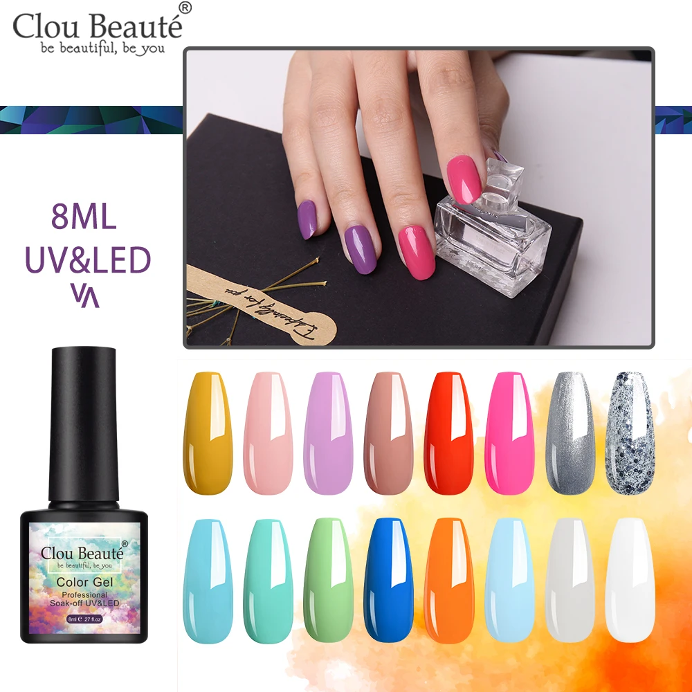 Гель-лак для ногтей Clou Beaute желтого цвета 8 мл УФ светодиодный Полупостоянный лак