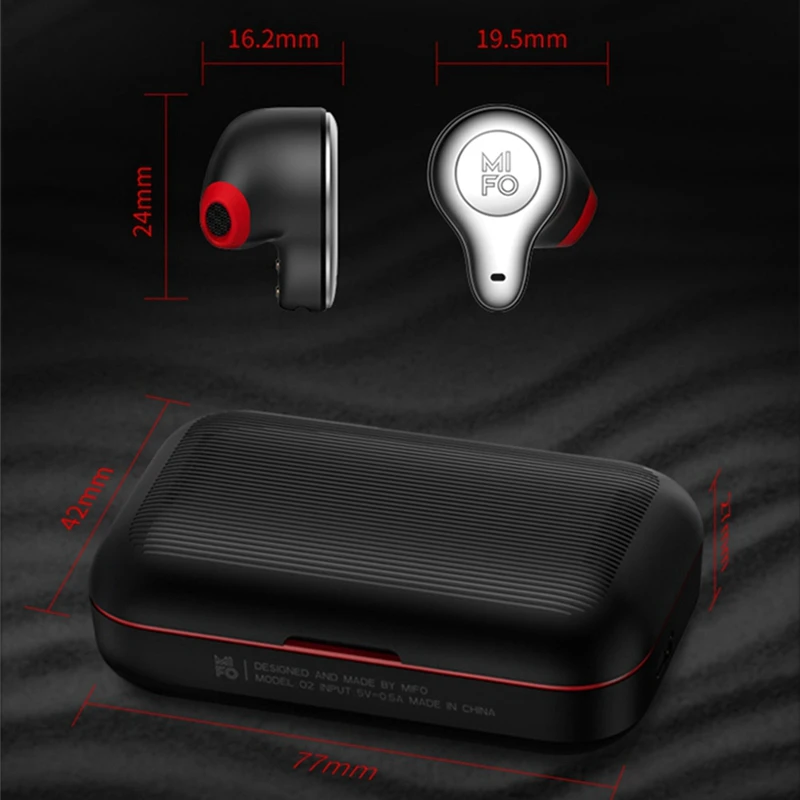 Mifo O2 Bluetooth 5,0 настоящие беспроводные наушники водонепроницаемые Bluetooth наушники стерео звук спортивные наушники с зарядным устройством для O5
