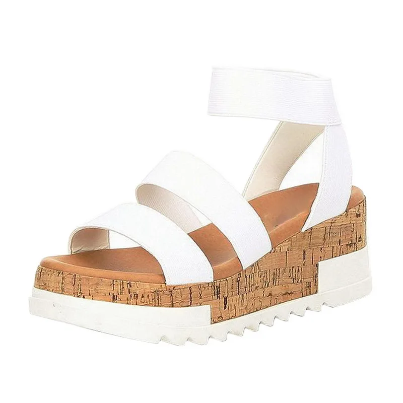 HEFLASHOR Women Platform Sandals Peep Toe High Wedges Heel Ankle Buckles Sandalia Espadrilles Female Shoes | Обувь